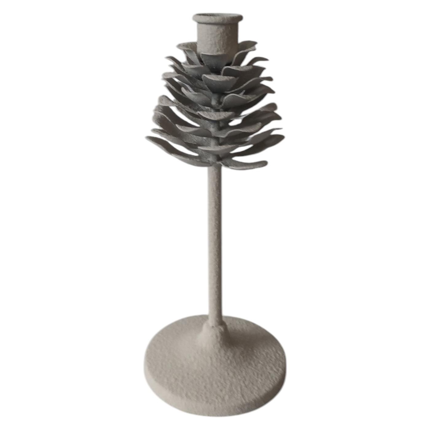 Mansion Atmosphere Kandelaar Pinecone op voet wit H22,5cm